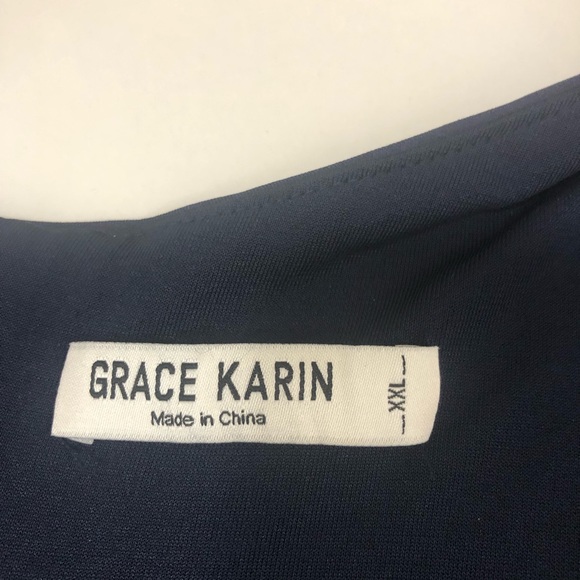 Navy Blue a-line dress - Picture 3 of 3